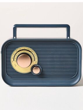 HEARTH & HAND NEW Portable Radio -Navy/Brass